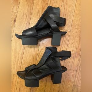 Trippen black platform sandals